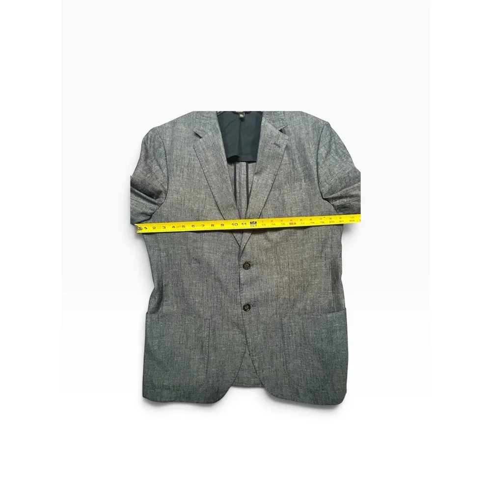 Banana Republic Mens 42L Tall Tailored Slim Fit Jacket Sport Coat Cotton Blue